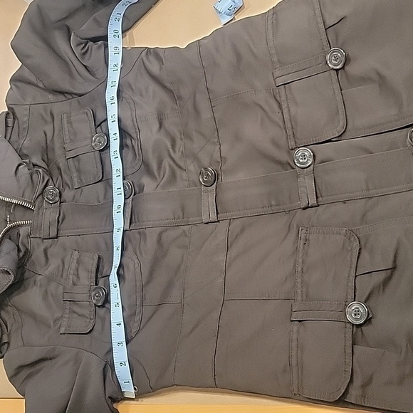 Zara Basic Coat, Size M, Zipper and Toggle Closure, 6 Pocket, Dark Dark Brown - Picture 8 of 13